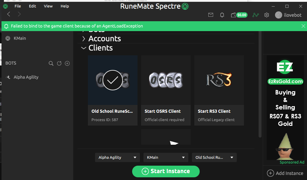 Runemate app opens and quickly closes mac os